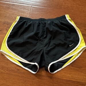 Nike Women's Athletic Shorts in Black and Yellow